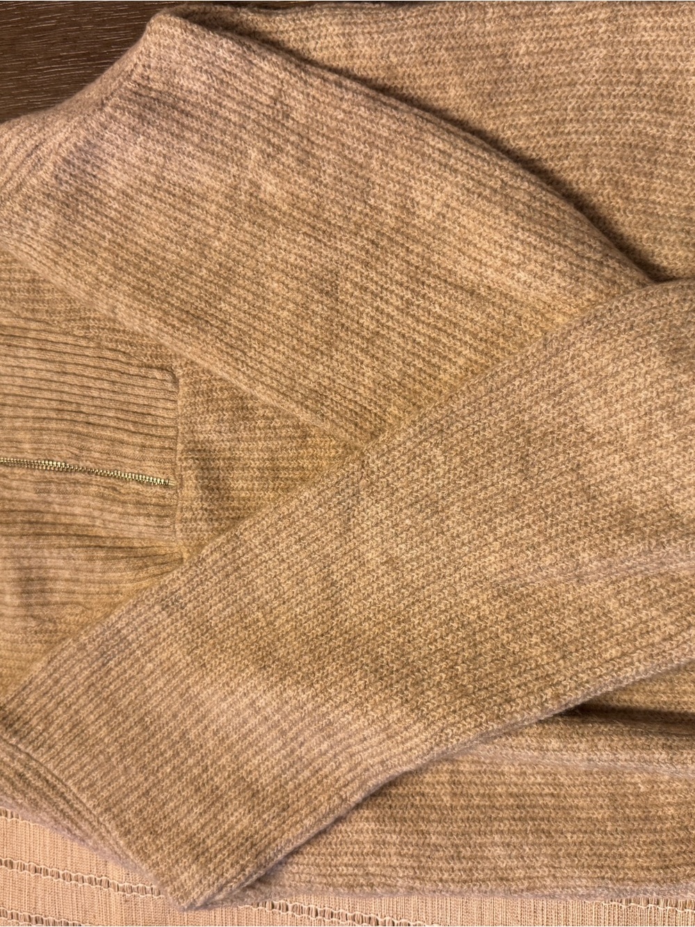 Nine West Women’s Zip-Up Sweater in Camel Tan